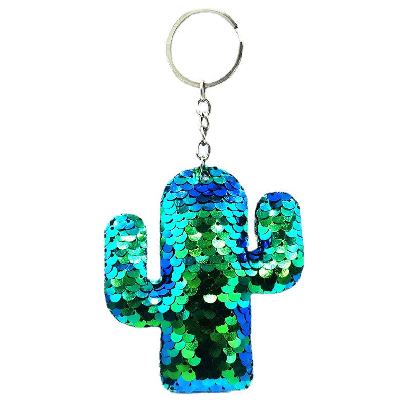 Wholesale Reflective Bright Surface Animal Plant PET Glitter Fashion Bag DIY Keychains
